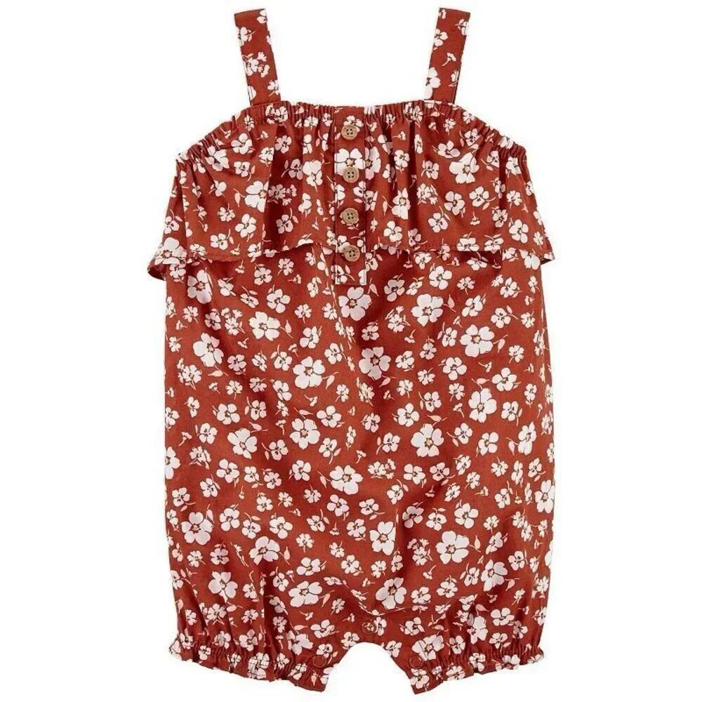 Carters Baby Girl Floral Ruffle Romper sz 18 months